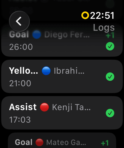 Apple Watch event log synced with the phone